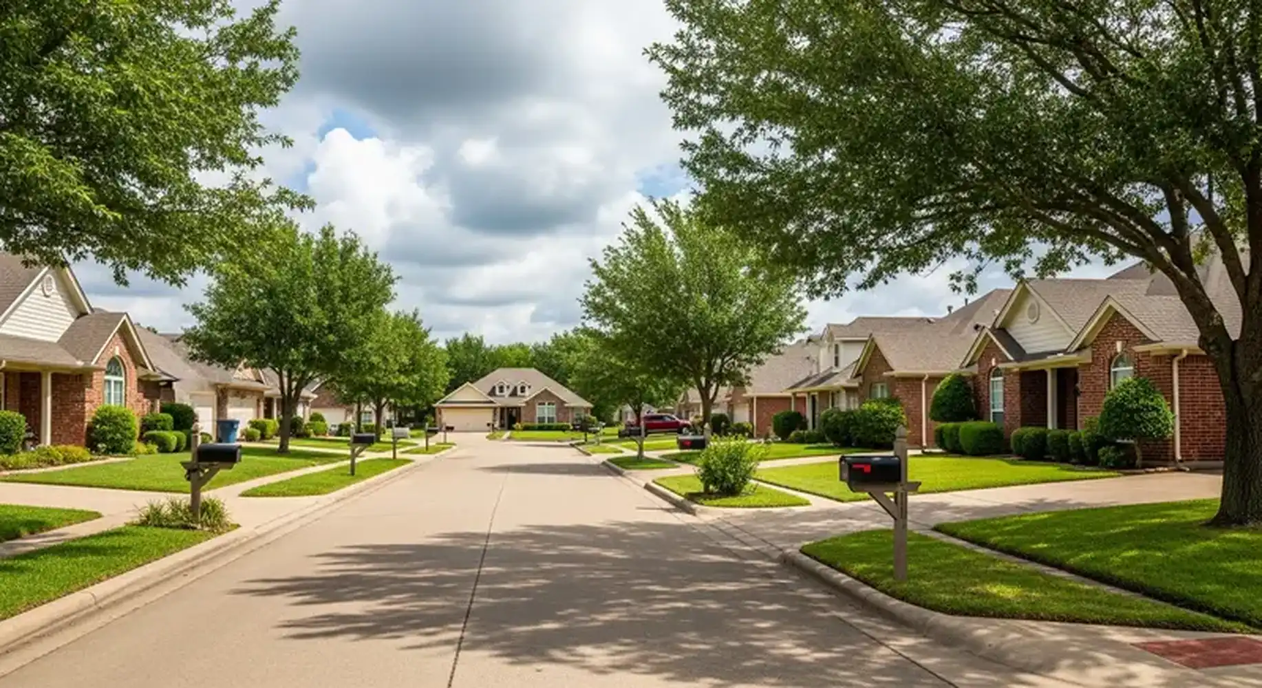 Wooded neighborhood in Flint Texas